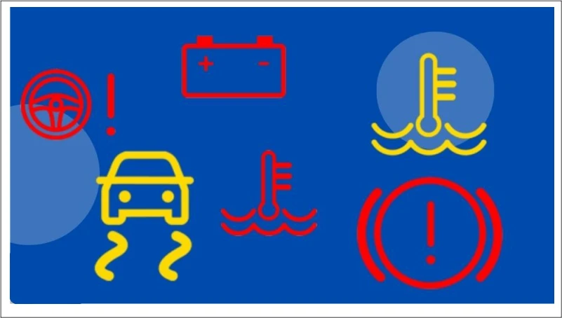 علائم و چراغ های روی کیلومتر خودرو